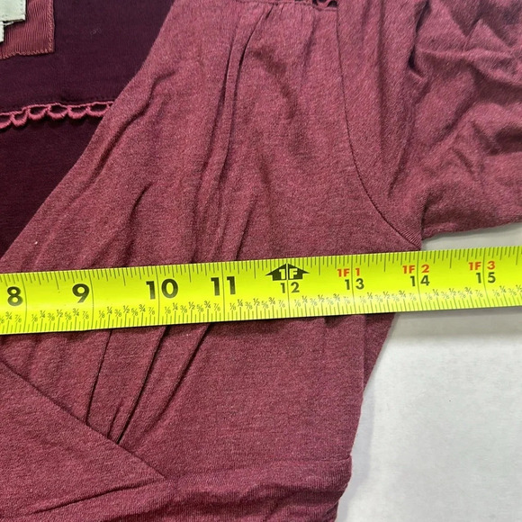 Maeve Anthropologie Galena Burgundy Jersey Knit Midi Dress Womens Size XSmall - Picture 8 of 13